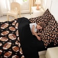 thumbnail image 5 of Erosebridal Brown Rugby Stars Print 7-Piece Twin Bedding Sets,American Ball Football Theme Bedding Comforter Set For Kids,Reversible black, 5 of 7