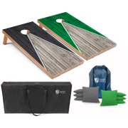 Tailgating Pros Pyramid Cornhole Board Set w/ Bean Bags and Carrying Case - 3'x2' Corn Hole Toss Game - Optional LED Lights