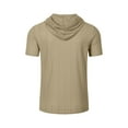 thumbnail image 5 of Men's Short Sleeve Hoodie Cotton Hooded T Shirts Lightweight Sweatshirt Hoodies Pullover Khaki XXL, 5 of 7