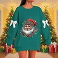 thumbnail image 2 of Uootdi Christmas Oversized Sweatshirt for Women Xmas Trees Graphic Pullover with Bowknots Drop Gift Shoulder Cute Tops Holiday Clothes, 2 of 5