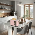 thumbnail image 7 of 2 Slice-Toaster,Touch Control LCD Screen,6 Shade Setting & Bread Selection,Removable Crumb Tray,Stainless Steel,900W,Pink, 7 of 7