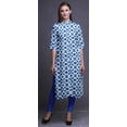 thumbnail image 3 of Bimba Printed Straight Kurtis For Women Button Down Mandarin Indian Tunic X-Large, 3 of 6