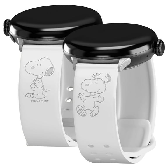 Peanuts Classic Engraved Silicone Unisex Watch Band Compatible with Google Pixel Watch (Snoopy White) by Affinity Bands