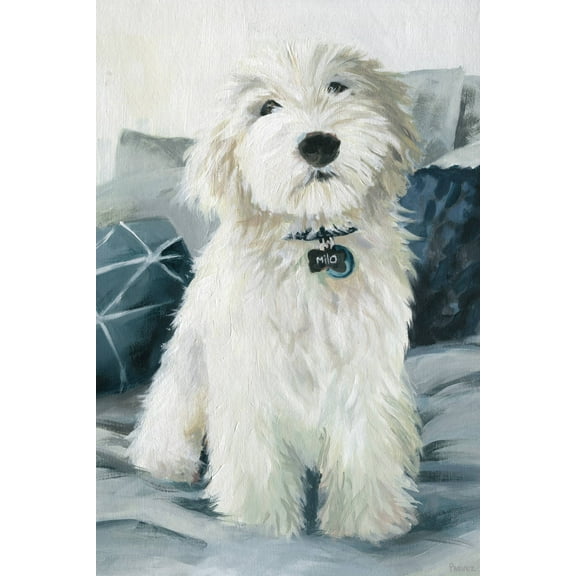 Parvez Taj White Furry Friend Canvas Wall Art