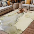 thumbnail image 2 of Fsddascl Marble Yellow Outdoor Rug for Patio/Deck/Porch, Non-Slip Large Area Rug 5 x 8 Ft, Modern Abstract Ink Painting Luxury Indoor Outdoor Rugs Washable Area Rugs, Reversible Camping Rug Carpet, 2 of 5