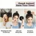 thumbnail image 4 of HHBEAUTY Human Hair Messy Bun, 100% Real Ponytail Hair Scrunchies, Natural Curly Chignon Fluffy Donut Updo, Hairpiece with Elastic Rubber Band for Women, 4 of 7