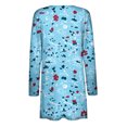 thumbnail image 4 of IROINNID Cardigan for Women Printing Cotton Tops Long Sleeve Casual Blouse With Pocket Outerwear,Blue, 4 of 5