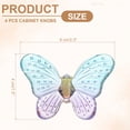 thumbnail image 2 of 4 Pcs Crystal Cabinet Knob, 1.5" x 1.5" Butterfly Dresser Knob Cupboard Decoration Purple, 2 of 6