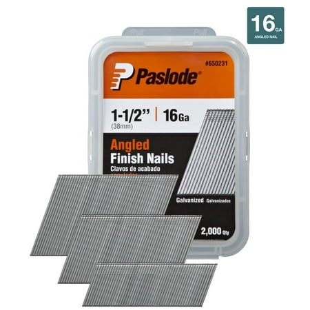 Paslode-650231 2,000 Pack 1-1/2in. 16ga Galv Angled Finishing Nails