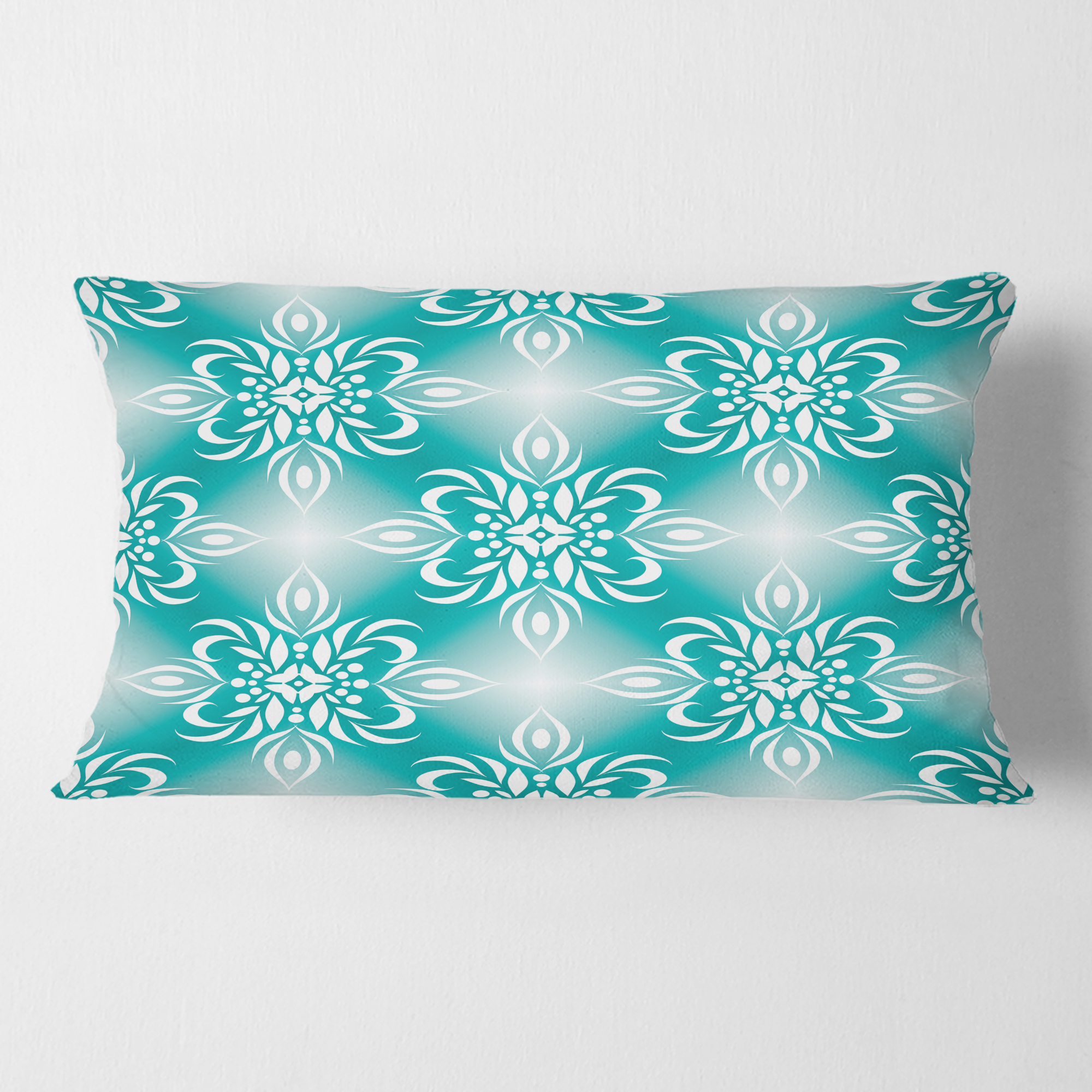 Designart Retro Turquoise Pattern' Mid-Century Modern Throw Pillow - 12x20