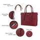 thumbnail image 3 of Bolsa MOSISO para portátil, piel sintética, para mujer, 17-17,3 pulgadas, color rojo vino, 3 of 6