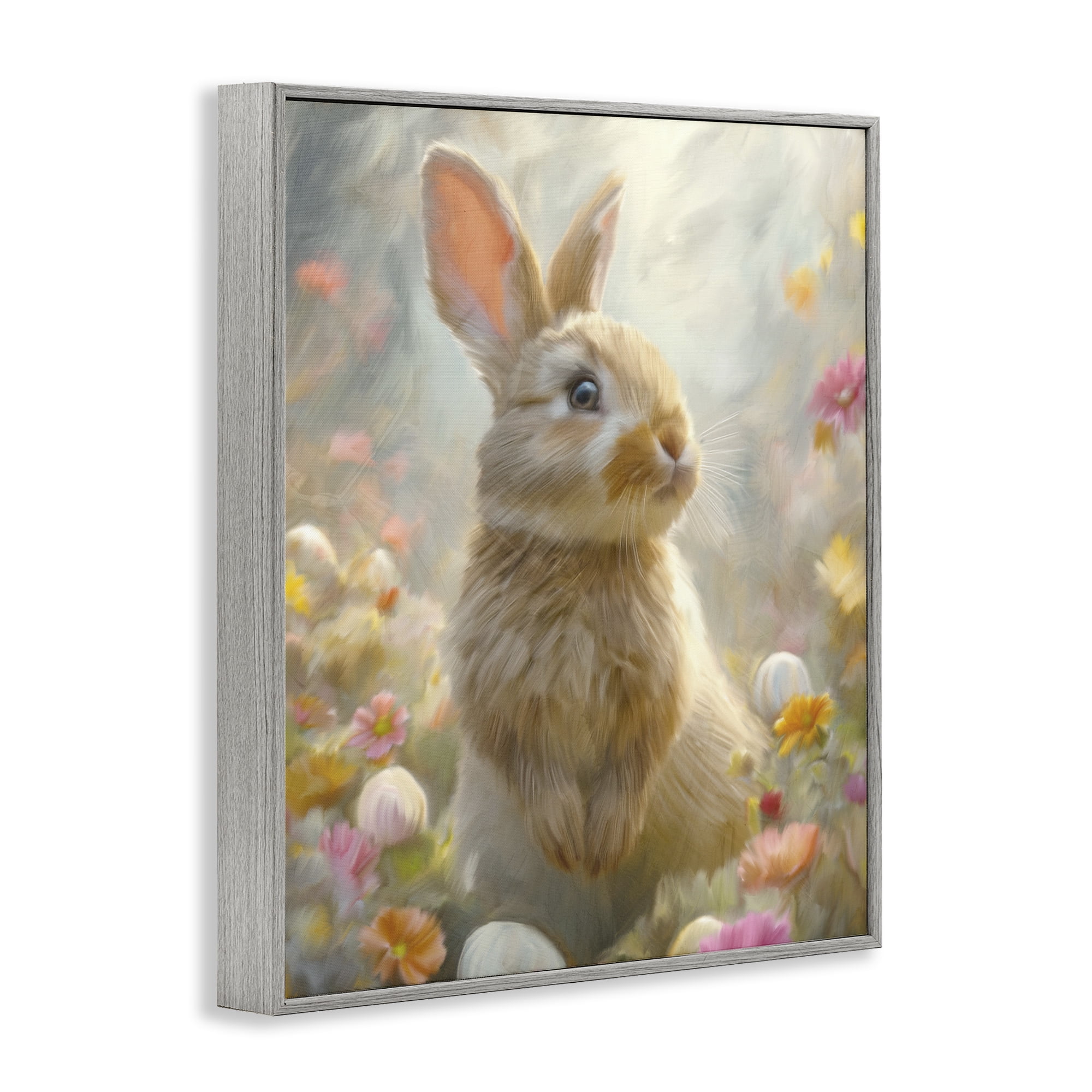 Stupell Industries Bunny Dreams Meadow Gray Framed Giclee Art, design by Kim Allen