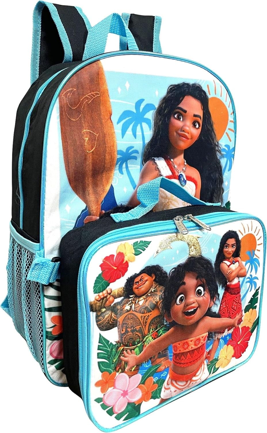 Ruz Moana Girl's 16 Inch Backpack With Removable Matching Lunch Box Set