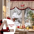 thumbnail image 5 of Christmas Tie Up Valances Curtain, Christmas Truck Snowman Dog Present Wood Grain Adjustable Rod Pocket Short Window Treatment Tie Up Curtains Valances for Kitchen Living Room Bathroom 60x18 Inches, 5 of 9