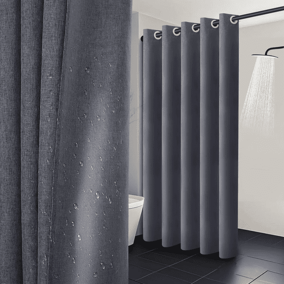 Cortina Para Baño De Tela Lavable Impermeable Lino 200x200 Xtellar Azul 200×200