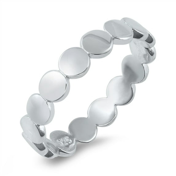 Rhodium Plated Sterling Silver Circle Eternity Ring Size 9