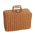 thumbnail image 1 of Case Woven Picnic Box Plastic Rattan Odorless Retro Woven Storage Box with Ring Shaped Handle for Outdoor, 1 of 6