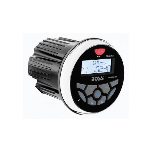 BOSS Audio Systems MGR350B Gauge-Style Marine Bluetooth Receiver, Weatherproof Boat Stereo