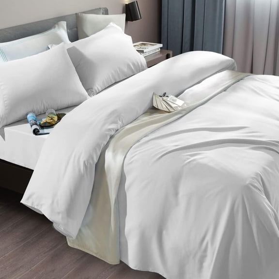 Microfiber 6 Piece Bed Sheet Set with Deep Pockets for Queen Mattress White