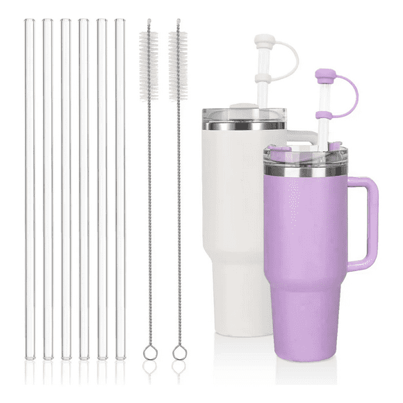 Popotes 6pz Reutilizables Con Cepillo Y Tapa Xtellar morado