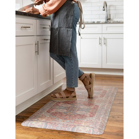 Unique Loom Comfort Mat Collection - Heriz (2' x 3' Rectangle Antique Red/Brown)