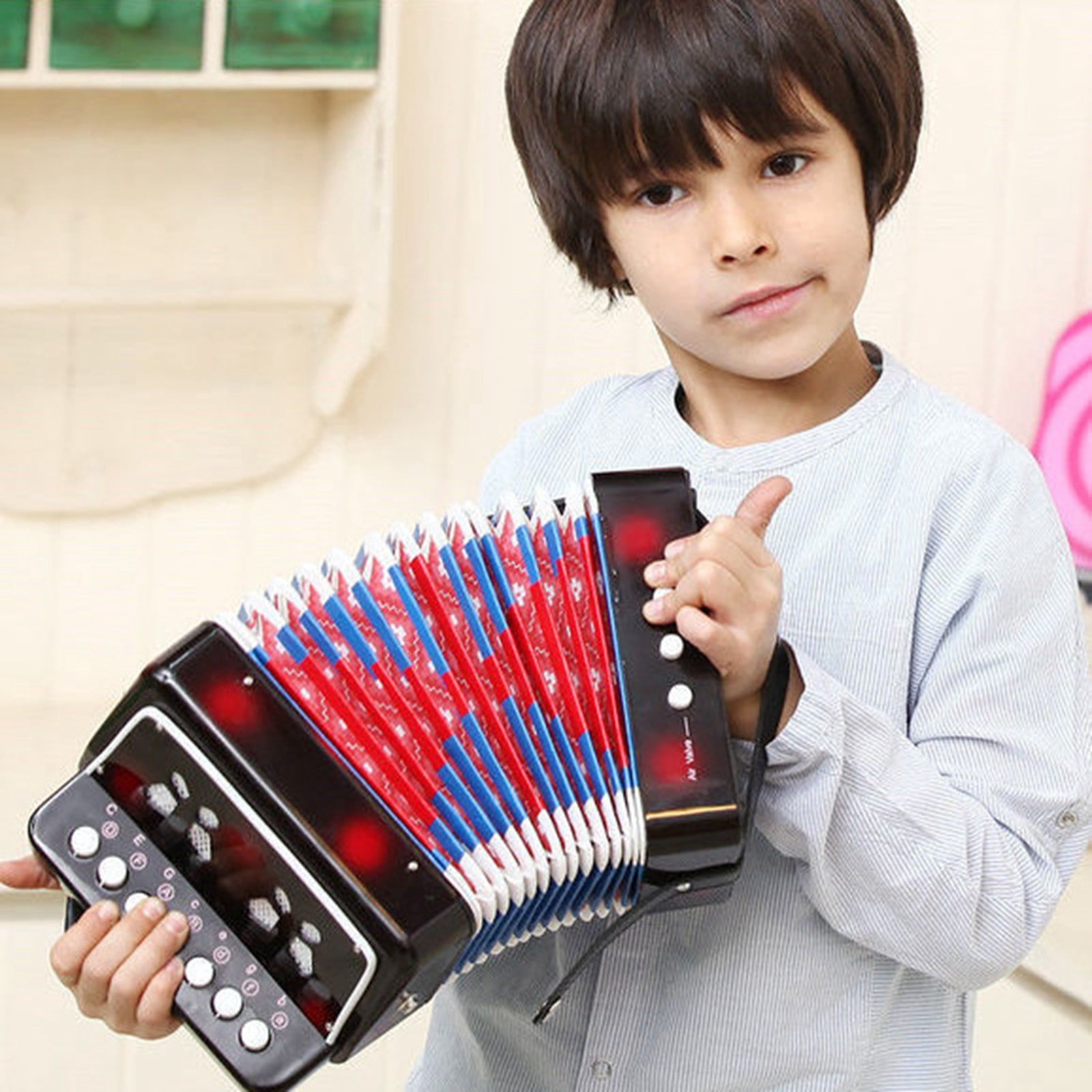 Xubinwww 7 Keys 2 Accordion For Children Adult Beginner Educational Small Instrument Early Pedagogy Piano Toy Toddler Pole Game for Kids 2 Years Old Toddler Climbing Alphabet Board Games for Kids