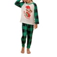 thumbnail image 1 of Gureui Family Matching Christmas Pajamas Sets, Long Sleeve Round Neck Dog Print Patchwork Tops + Green Elastic Band Plaid Pants Set or Long Sleeve Plaid Jumpsuit Sleepwear, 1 of 9