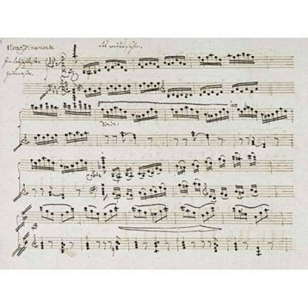 Manuscript of The Second and Third Movements Piano Sonata In E Flat Poster Print by  Ludwig Van (Best Of Sonata Dusk)
