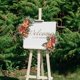 thumbnail image 2 of 2 piezas de corona de arco de boda con fondo floral hecho a mano con flores de seda artificiales Naranja, 2 of 9