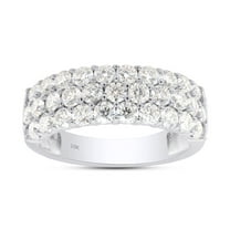 1 1/2 ct. t.w Round Cut Lab Created Moissanite Diamond 3-Row Half Eternity Anniversary Band Ring For Women In 10K Solid White Gold (G-H Color, VVS1 Clarity, 1.50 Cttw)-9