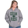 thumbnail image 3 of St Patrick's Day Shamrock Clover Unisex Fleece Graphic Zip Up Hoodie Brisco Brands 3X, 3 of 5
