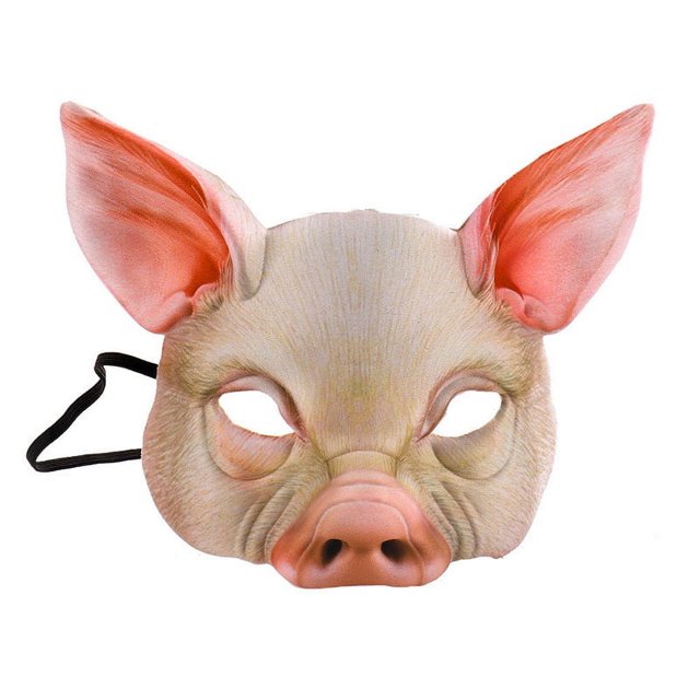 Máscara de Halloween para animales, máscara de fiesta, cerdo aterrador, tigre, tocado, accesorios de decoración de terror, suministros para fiestas de disfraces de cosplay para amigos de la foto (bla
