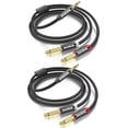 thumbnail image 1 of Smithok 2pack 6.6Ft 3.5mm TRS to Dual 6.35mm Stereo Cable 1/8 TRS to Dual 6.35mm 1/4 TS Mono Y Splitter Audio Cord Adapter for Smartphone, Mixer,PC, CD Player, Speakers and Home Stereo System, 1 of 6