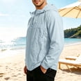 thumbnail image 5 of Zivyakyron Zip up Mens Rain Jacket Quick Dry Windbreaker Lightweight Long Sleeve SPF Loose Jacket Solid Hooded Blue 3XL, 5 of 10