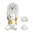 thumbnail image 4 of Encantador oso que sostiene el reloj sobre la cabeza estatua decoración de resina para cocina jardín patio sofá Fondo inauguración de la casa regalo Dorado mayimx Reloj de pared, 4 of 9