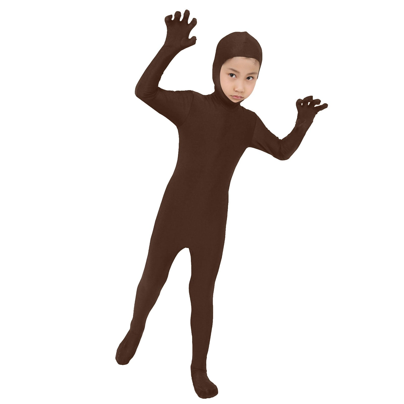 YunPes Kids Open Face Spandex Halloween Bodysuit One Piece Unisex Stretch Plain Unitard Child Cute Festival Body Suit jumpsuit