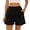 v#133Black703, variant on Rggeeun Women'S Shorts Elastic High Waist Solid Color Bubble Ruffle Wide Leg Soft Breathable for Summer Gym Classic Bottoms,Black,L