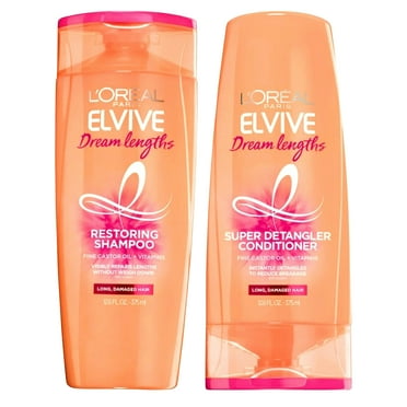 L'Oréal Paris Elvive Dream Lengths Restoring Shampoo & Super Detangler Conditioner Set - 12.6 fl oz Each - For Long, Damaged Hair
