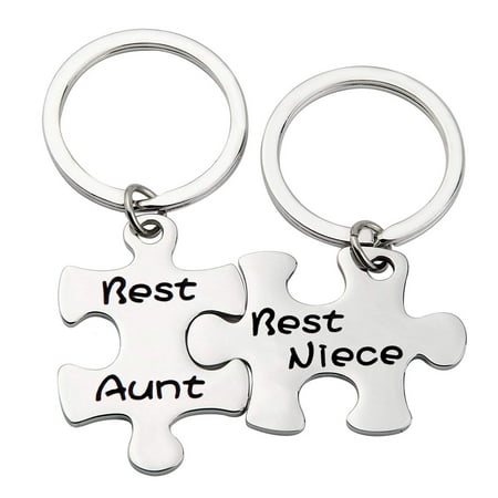 Puzzle Keychain Set Best Aunt Best Niece Keychain Perfect Gift for Special Aunt & (Best Friend Puzzle Piece Keychain)