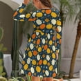 thumbnail image 4 of Fall Dresses for Women 2024, Autumn Pumpkin Maple Leaf Plants Womens Fall Dresses Long Sleeve Casual Tie Waist Clothes, Womens Fall Fashion 2024 Midi  Dresses Outfits with Pocket, 4 of 6