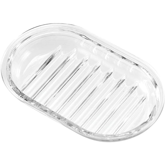 InterDesign Plastic Bar Soap Holder for Bathroom, Shower - Round, Clear