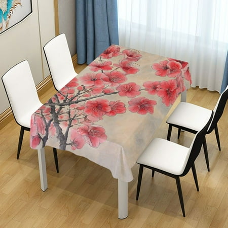 

ALAZA Retro Cherry Flowers on Branch Rectangle Tablecloth Tablecover Dinning Table Cloth 60 x120