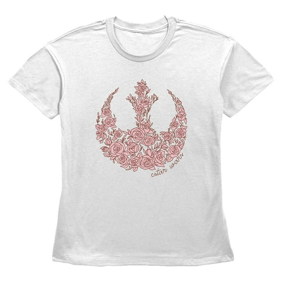 Women's Star Wars Rebel Alliance Pink Roses  Graphic T-Shirt
