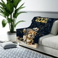 thumbnail image 3 of Happy New Year Corgi Welcome 2025 Balloon Firework Party Cozy Sherpa Blanket Welsh Corgi Dog Lover Gifts Idea Warm Soft Throw Blanket - 01014, 3 of 5