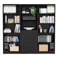 thumbnail image 1 of FM FURNITURE Bayard 3 Piece Living Room Set Black Engineered Wood, 1 of 6