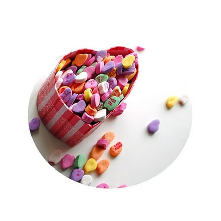 

55 x55 Round Polyester Tablecloth Cover For Home Party Banquet candies 14.Hearts candies