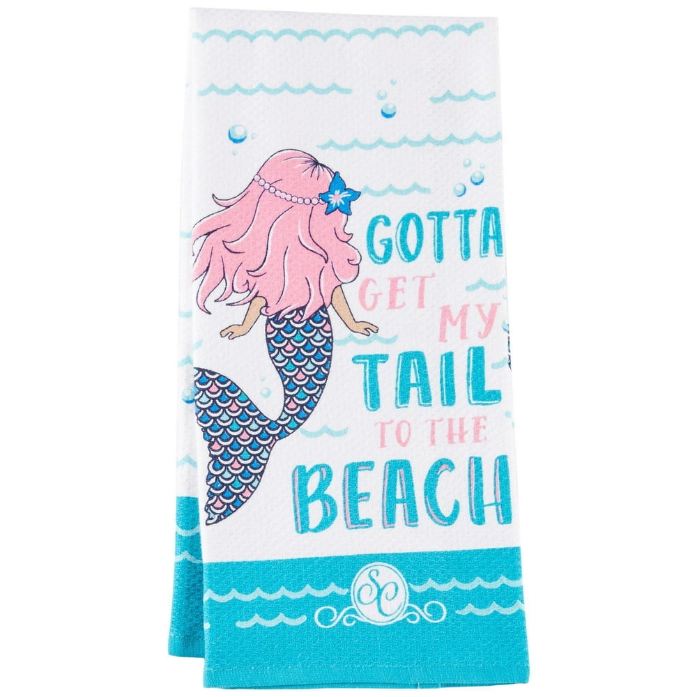 Kay Dee Designs Southern Couture Mermaid Kitchen Towel One Size White