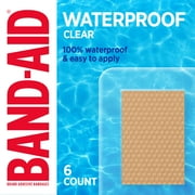 BAND-AID Brand Clear Waterproof Adhesive Bandages, Jumbo, 6 Count