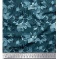 thumbnail image 1 of Soimoi Blue Rayon Fabric Leaves & Floral Print Fabric by The Yard 56 Inch Wide, 1 of 1
