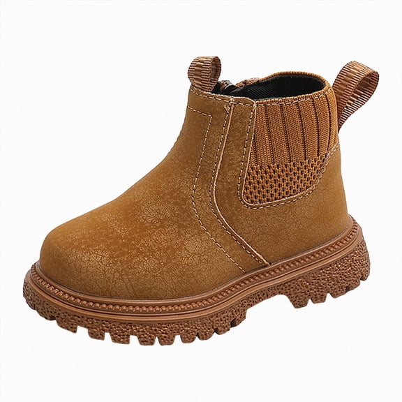Toddler Girls Short Boots Fashion Non Slip Kids Girls Leather Boots